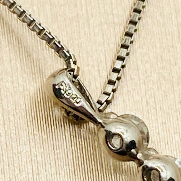 EUC Platinum Natural London Blue Topaz Heart Necklace w/ Diamond Accents - Picture 13 of 17